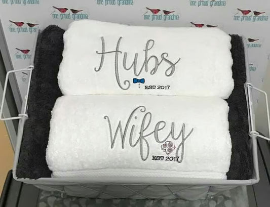 Hubs and Wifey Towel Set.