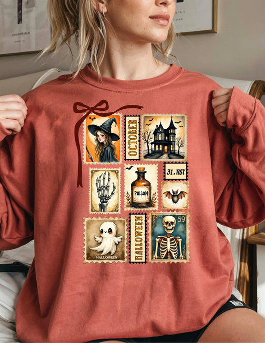SPOOKY STAMPS CREWNECK
